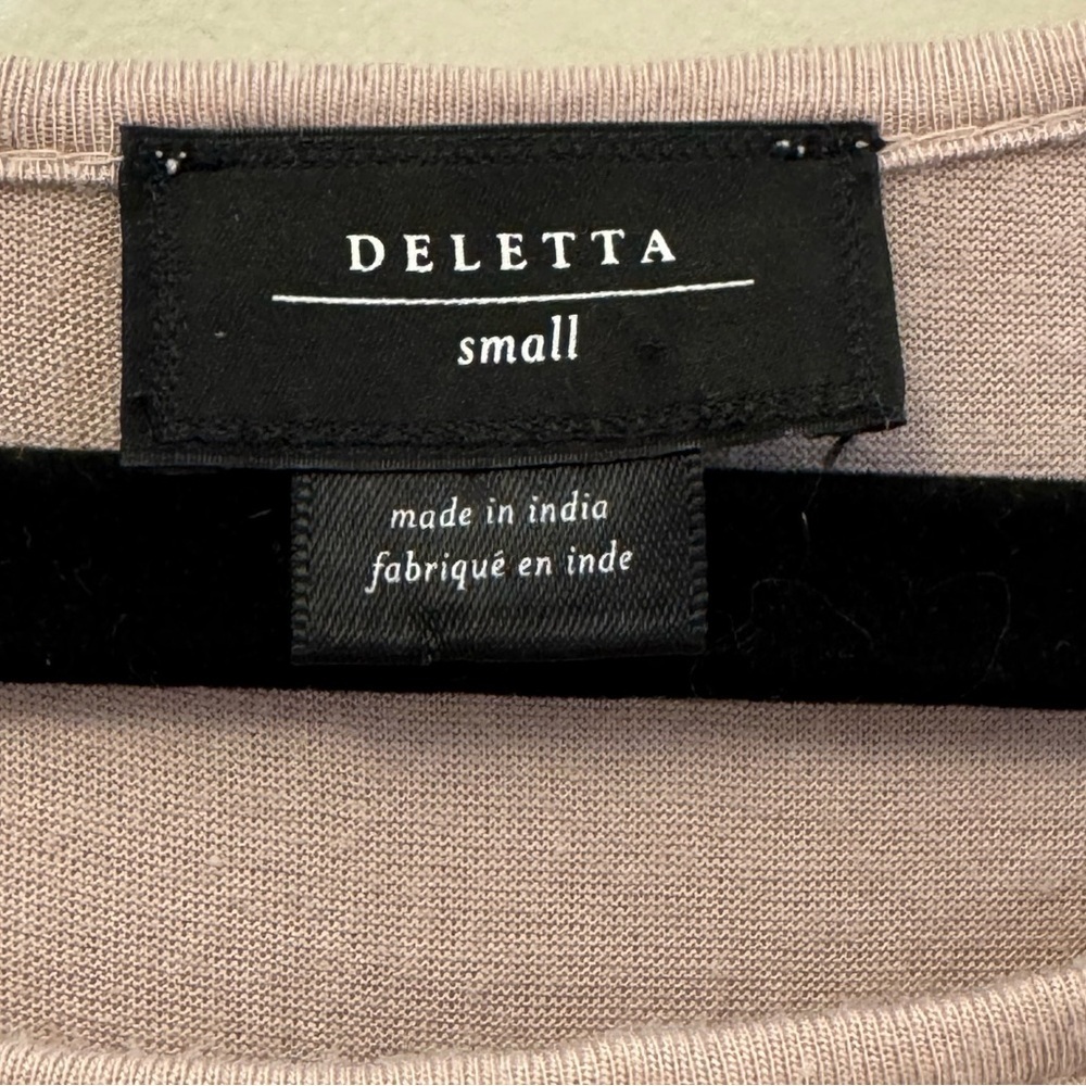 Anthropologie Deletta Mauve Ruffled Sleeve Keyhole Blouse Size S - Picture 6 of 8